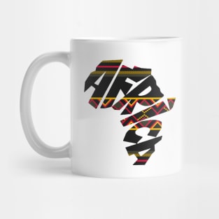 Africa Map with Kente Pattern, African Style Mug